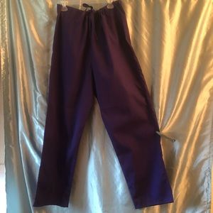 New Landau unisex scrub pants in grape, 1X Large